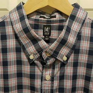 🛍14th & Union plaid casual button-down shirt